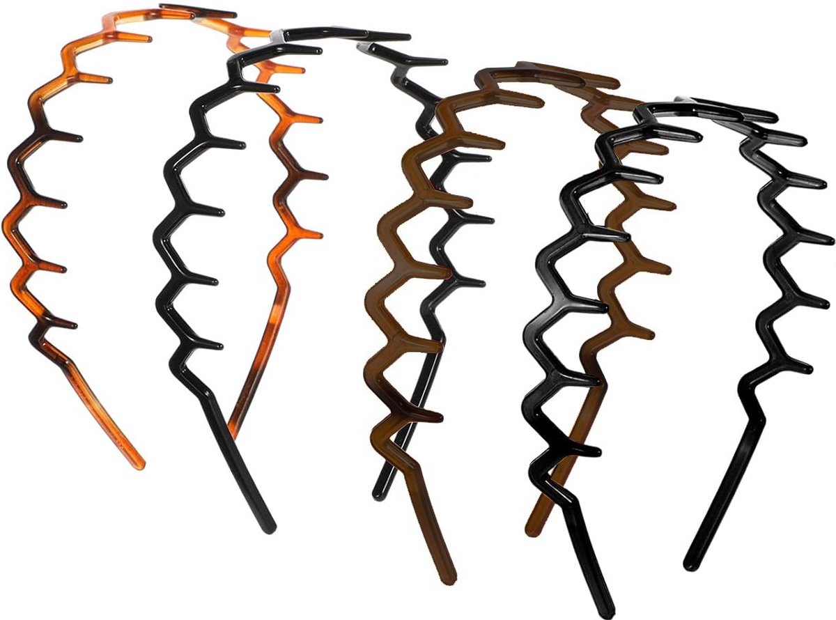 LIXIN Set 4 Stuks Dames Haarbanden - Zig Zag -Diadeem - Vrouwen - Dames - Tieners - Meiden - Lichtgewicht - Hardlopen - Atletisch - Gym - Dans - Yoga - Haaraccessoires