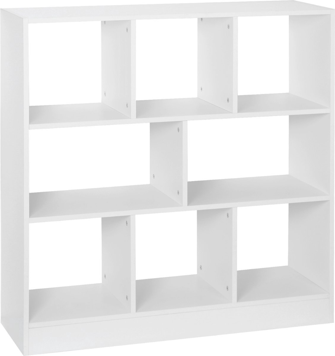 Bolt Edge Boekenkast Malda - 8 Vakken - Wit Hout - Woonkamer - Slaapkamer - Kinderkamer
