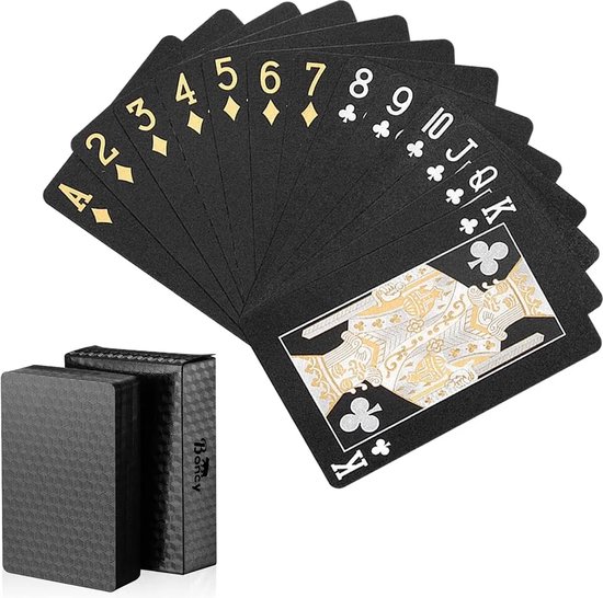 Boncy® Cartes à jouer de Luxe - Jeu de cartes Zwart - Cartes 100 % plastique et imperméables - Cartes de jeu Cartes de poker - Cartes à jouer pour Poker ou jeu à boire Adultes