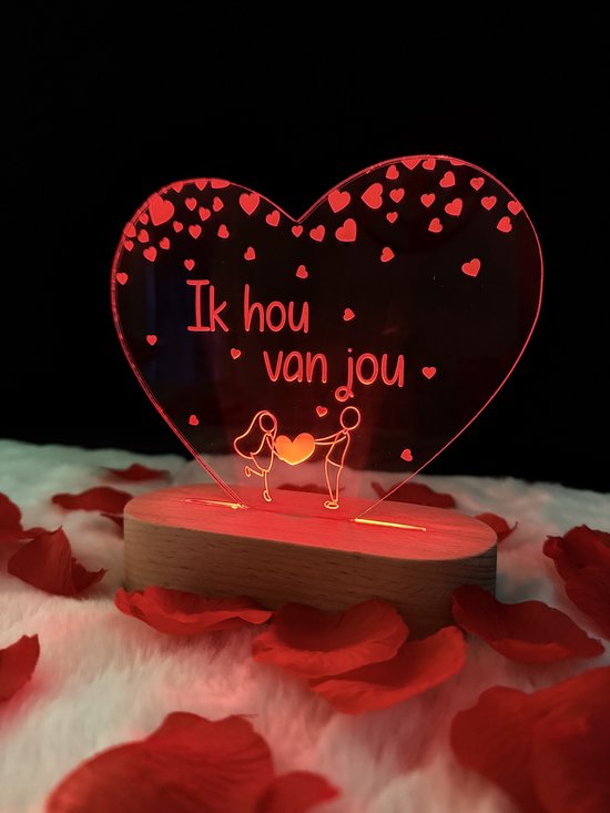 Valentijn - Lampje - Liefdes cadeau - Ik hou van jou - Valentijn verlichting - Valentijn cadeautje voor hem - Valentijnsdag - Valentijn cadeautje voor haar - Valentijn decoratie - Valentijnsdag - Valentijnsdag voor mannen van Merkloos — afbeelding 3