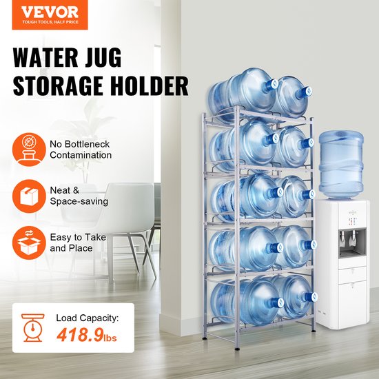 VEVOR 5-Laags Waterkanhouder Dubbellaags Waterkanrek voor 10 Flessen — afbeelding 5