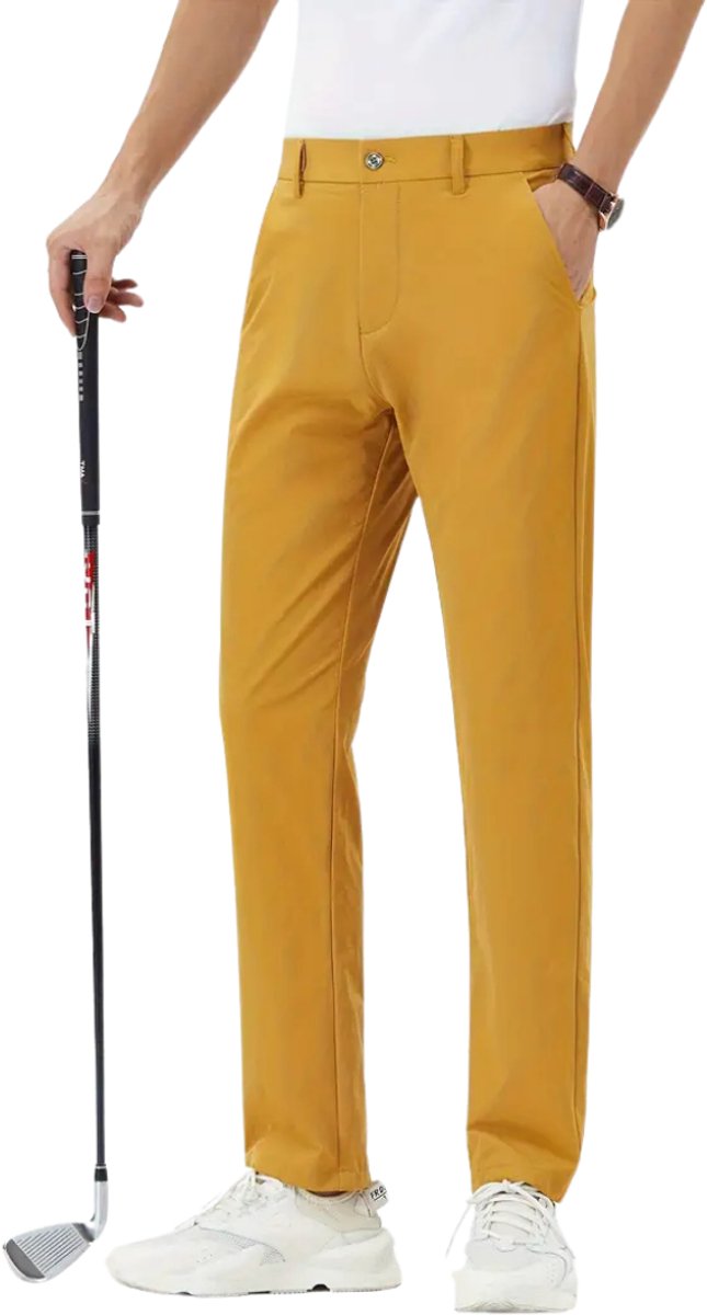 Livano Golfbroek Heren - Golfkleding - Golfen - Golf Accessoires - Nette Pantalon - Oranje Geel XL - Maat 52 van Merkloos — afbeelding 4
