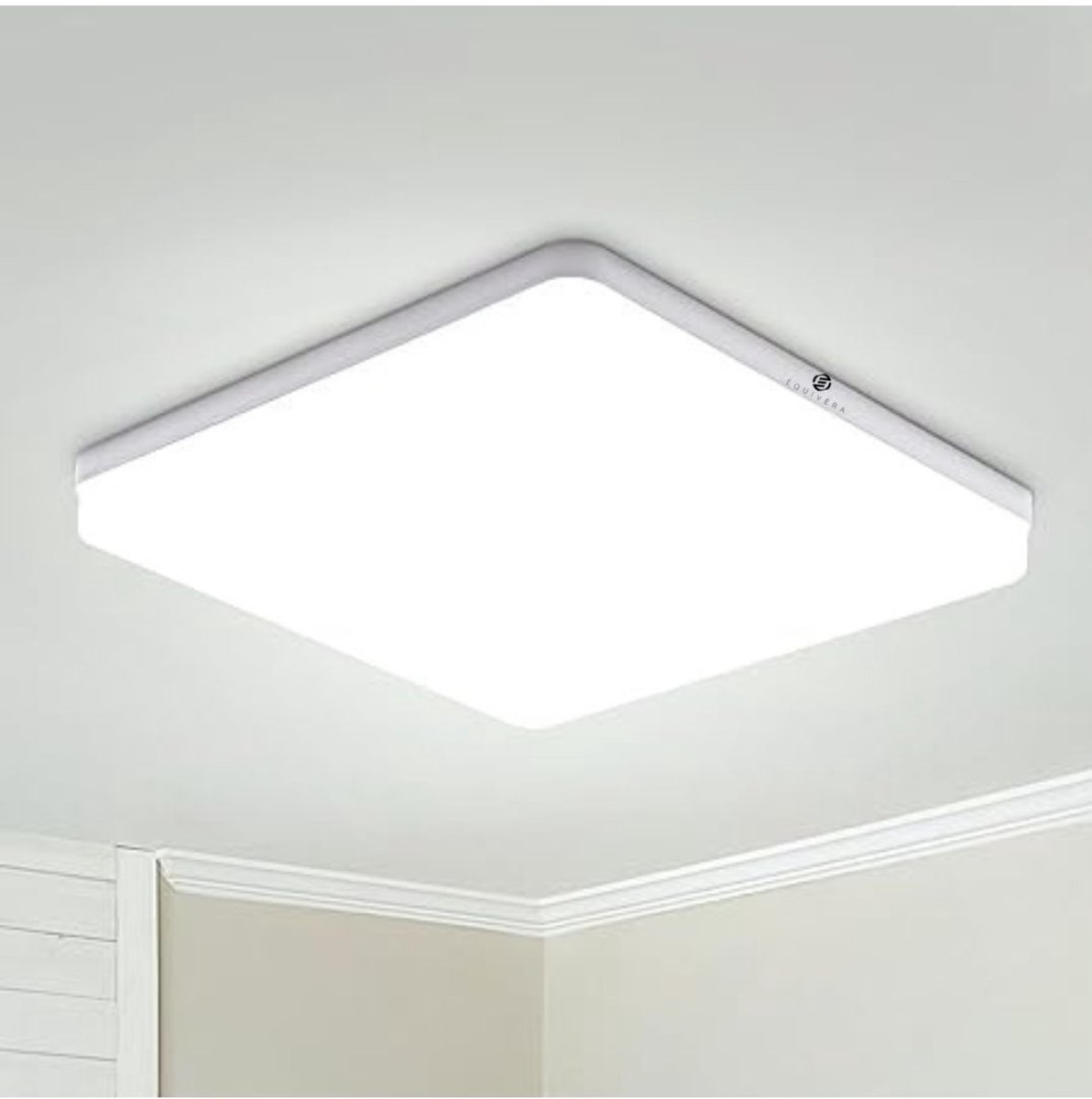 Equivera Plafondlamp met Bewegingssensor - Plafondlamp met Bewegingssensor - Plafondverlichting met Bewegingssensor - Moderne Binnenlamp - Plafondlamp met Bewegingsmelder - Plafondlamp voor Binnen - Binnenlamp met Bewegingsdetector - Wandlamp Paneel Wit