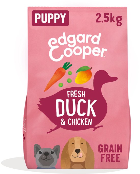 Edgard & Cooper Verse Scharreleend & kip Brok - Voor puppy’s - Hondenvoer - 2.5kg