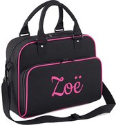 Sac de sport noir / fuchsia avec naam brodé | 4 couleurs différentes | personnalisé