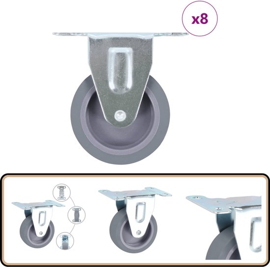 SKIR'CO (20 stuks) 40 mm rubberen wielen, meubelwielen, vaste wielen, niet- draaibaar, schroeven inbegrepen SKIR'CO (20 stuks) 40 mm rubberen wielen, meubelwielen, vaste wielen, niet- draaibaar, schroeven inbegrepen