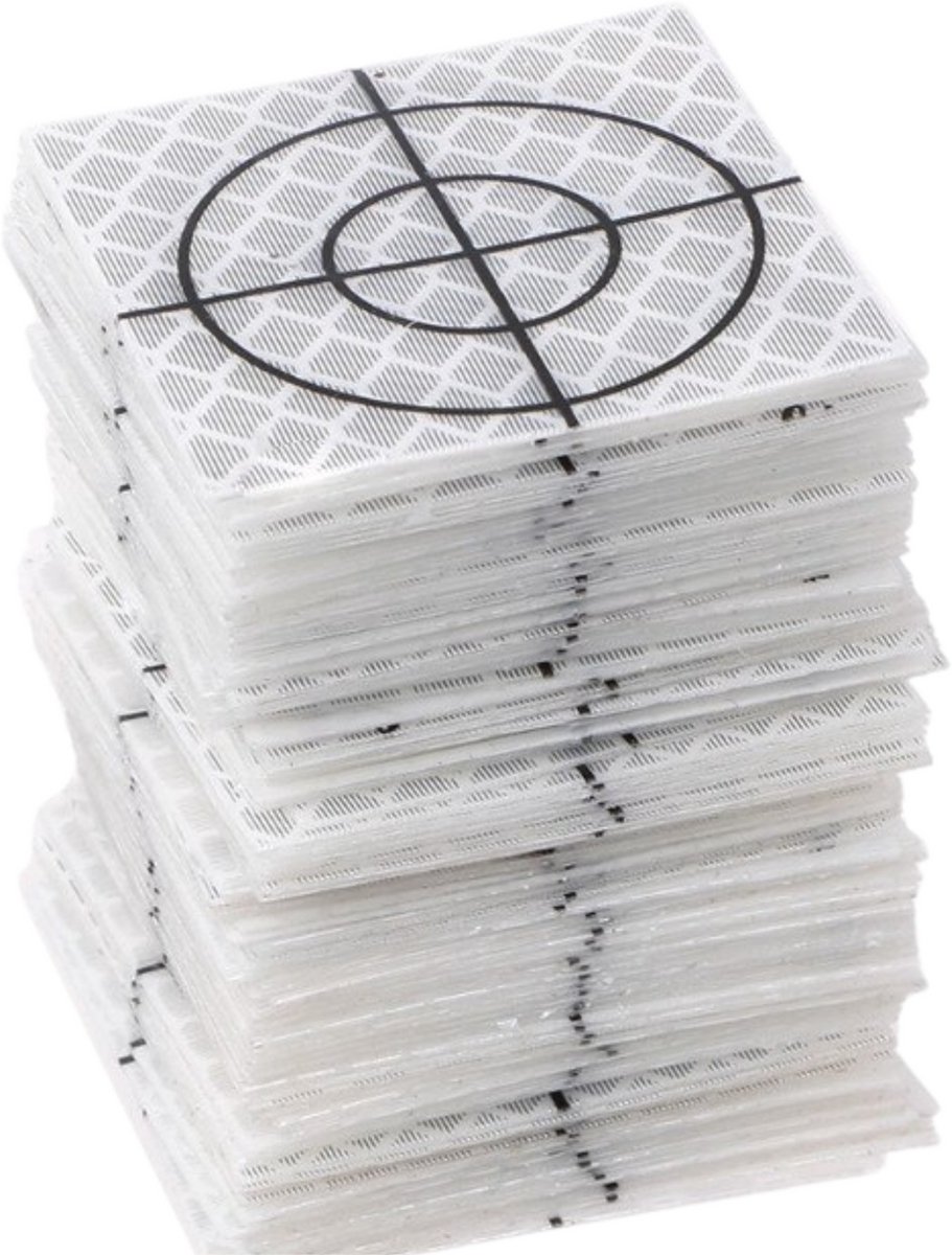 Meetstickers 40x40mm - Reflecterend - Wit - 20stuks