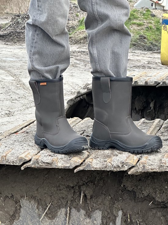 Beschermende werklaarzen voor mannen met waterdicht leer en stalen Beschermende werklaarzen voor mannen met waterdicht leer en stalen