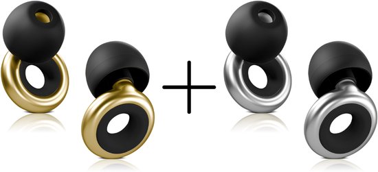 Earplugs - Nova Strada - DUO Goud/Zilver – Comfortabele Quiet Oordoppen tegen Geluid – Ideaal voor Werk, Slapen Vakantie & Ontspanning – Herbruikbaar & Zacht voor Langdurig Gebruik – Oordopjes Vliegtuig - Ear plugs Vliegen - Loop naar de experience!