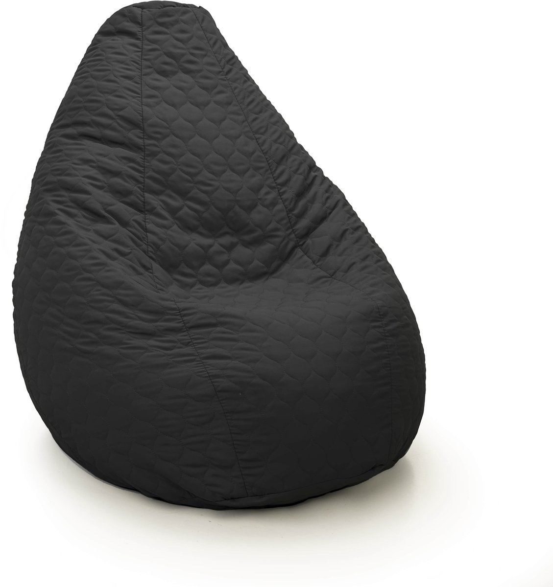 Drop & Sit - compacte zitzak - tijdloos gewatteerd nylon - zwart - 180L - comfort & stijl met uitneembare binnenzak