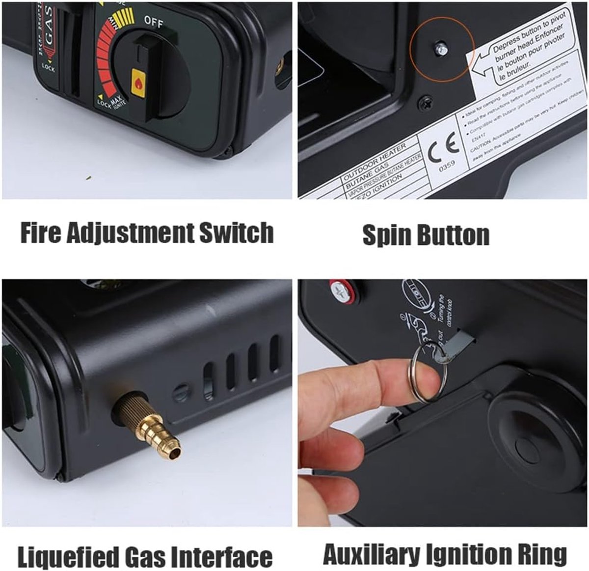SMH LINE® Gaskachel - 2in1 - Incl. 8 Gasbussen - Heater - Kachel - Terrasverwarmer - Camping gaskachel - Gas Heater - Verstelbaar - Draagbaar – foto 5