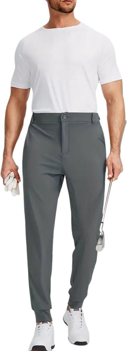 Livano Golfbroek Heren - Golfkleding - Golfen - Golf Accessoires - Nette Pantalon - Donkergrijs M - Maat 48 van Merkloos — afbeelding 4