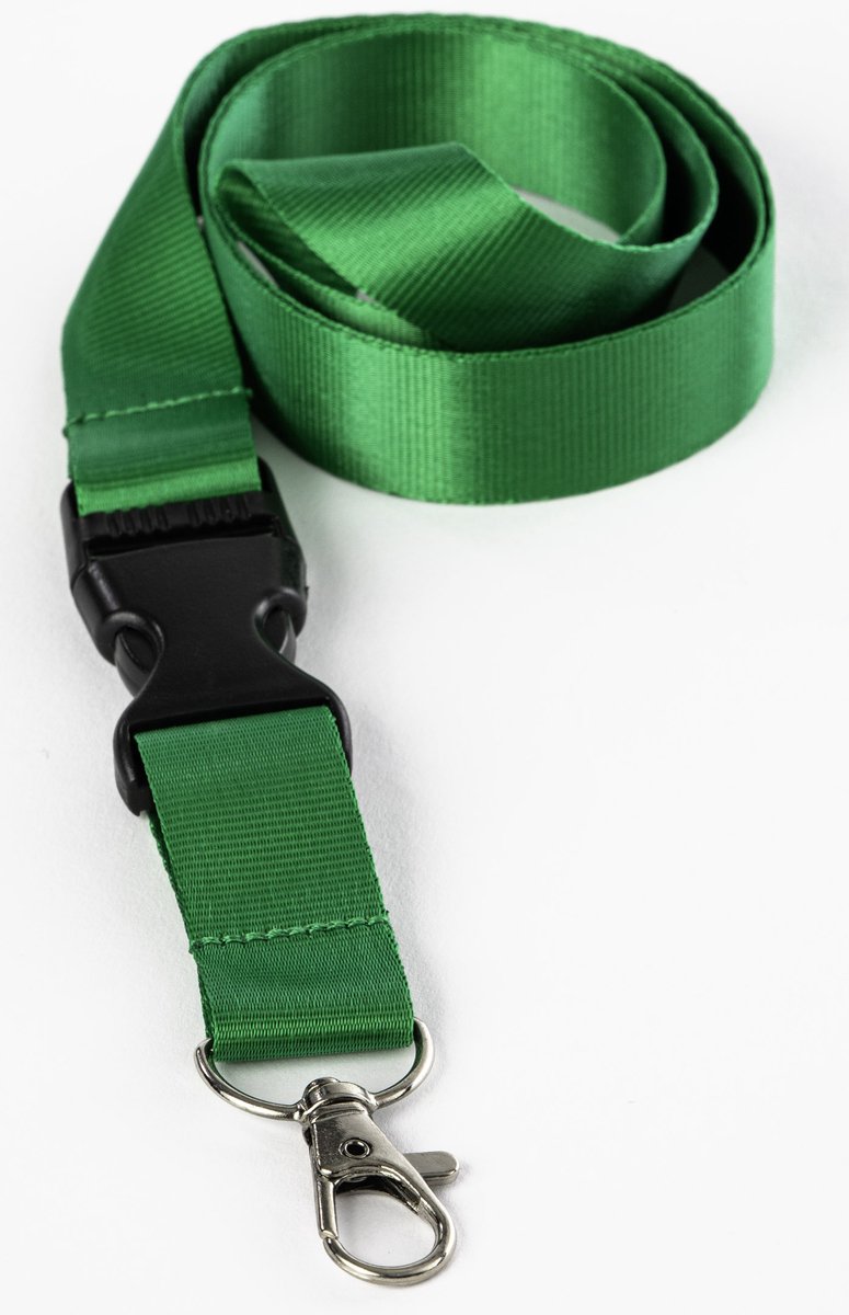Ecorare® - 10 stuks Sleutelkoord - Kliksluiting - Lanyard - Keycord - Groen - 50 cm