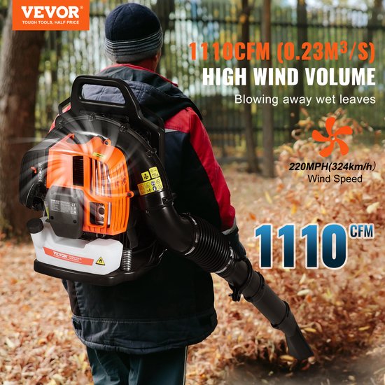 VEVOR Bladblazer Rugzak 62 CC 2-takt Benzine Bladblazer 1110 CFM Luchtvolume van VEVOR — afbeelding 5