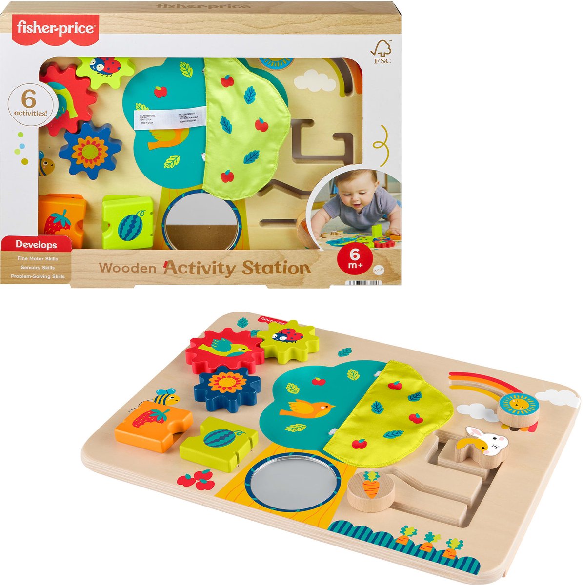 Fisher Price hout activiteiten bord
