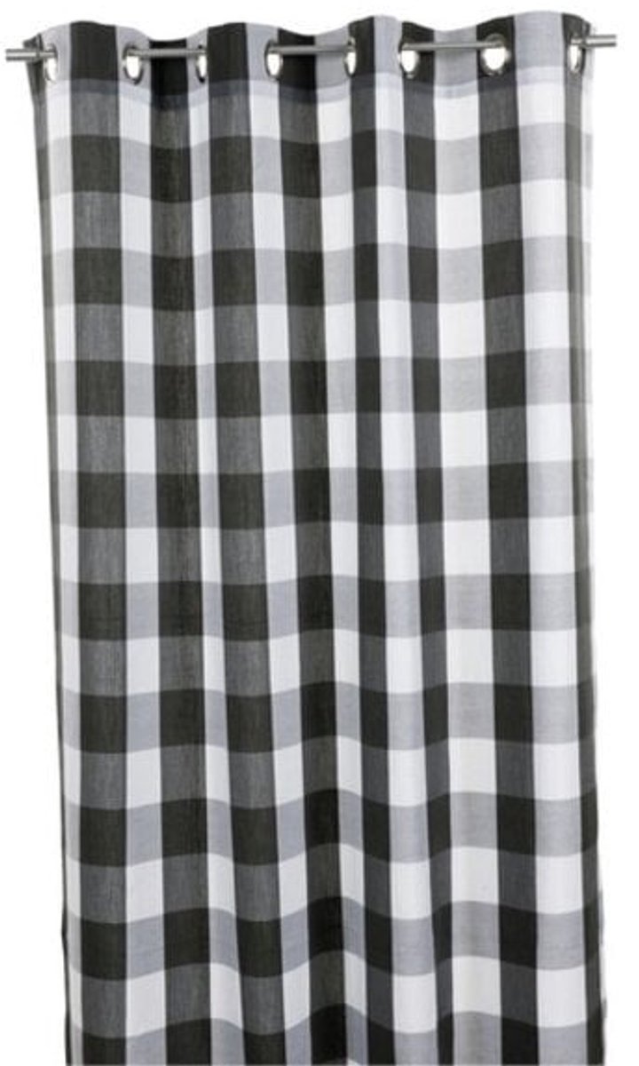 2LIF Marbella Curtain 140 cm x 260 cm Marbella gordijn zwart geblokt 140 cm x 260 cm zwart, wit
