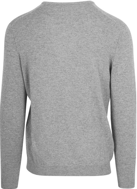 Steppin' Out Pull Col V Laine Mérinos Grijs Moyen - Taille S - Homme - Pulls