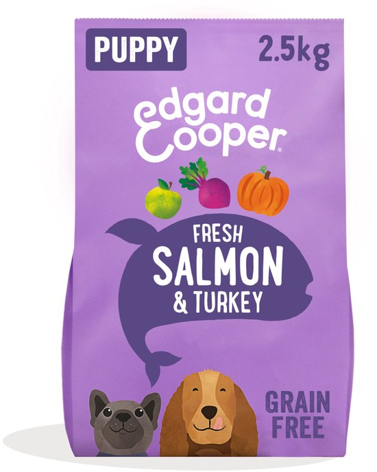 Edgard & Cooper Puppy Graanvrij Zalm&Kalkoen - Hondenvoer - 2.5 kg