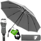 Nohrd Stormparaplu - Grijs - Paraplu Opvouwbaar - Stormbestendig 108 km/h - Stormparaplu's - Automatisch In- en Uitklapbaar - Reflecterend - Paraplu's - Incl. Beschermhoes