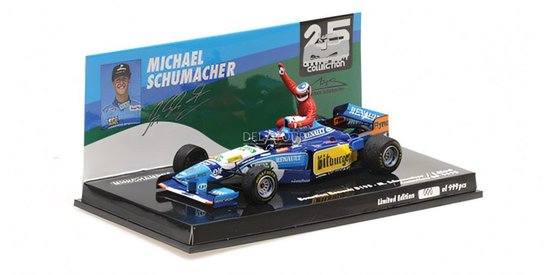 MINICHAMPS 1:18 - F1 Benetton Renault B195 – M.Schumacher #1 / World Champion 1995 / Édition limitée - Modélisme