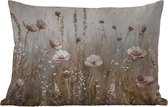 Coussins d'extérieur - Jardin - Fleurs - Rose - Moderne - Beige - 50x30 cm