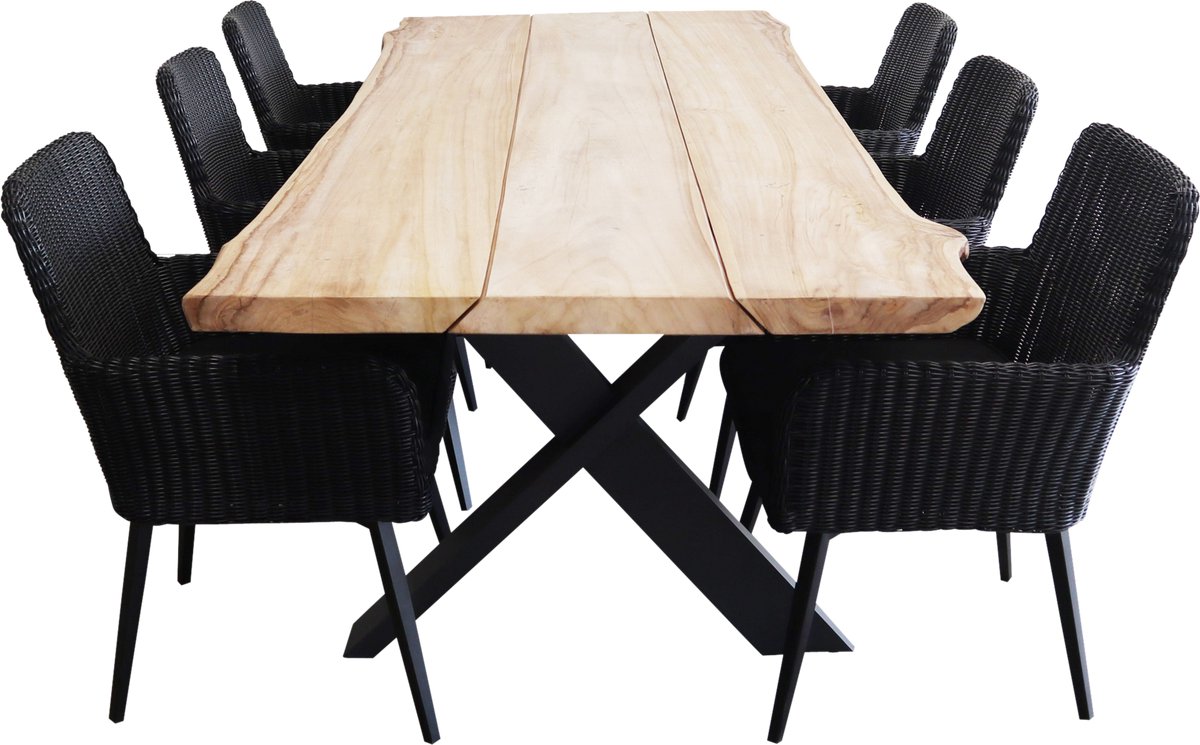 7-delige tuinset | 6 Pisa tuinstoelen BL | Pohon tuintafel