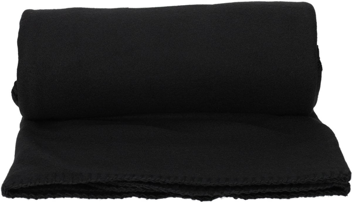 Jens Living Polar Plaid - Fleece Deken 130 X 180cm - Geruit - Zwart