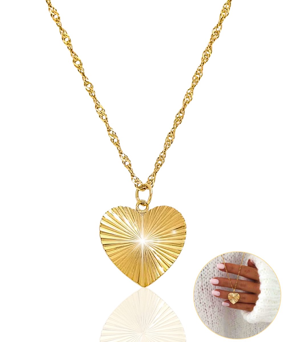 Semyco Ketting Dames – Met Hartje – Goudkleurig - Verstelbaar – Waterproof – In Giftbox – Amara