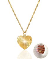 Ketting Dames Semyco - Halsketting Hartje - Collier Verstelbaar - Goudkleurig - Stijlvol - Liefdes Cadeau Vriendin Moeder Verjaardag Valentijn - Amara