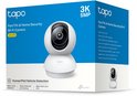 Doos van Tapo C230 beveiligingscamera met informatie over 3K 5MP, Pan/Tilt, AI-detectie en nachtzicht.