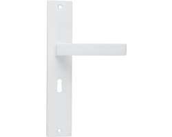 Ostiumhome® - Deurbeslag- Deurklink op schild met Sleutelgat 56mm - Wit - Lorto