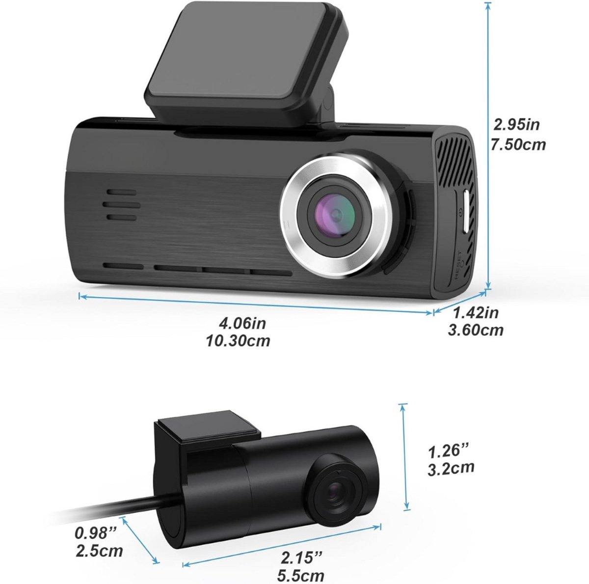 Dashcam - Daschcams - Auto - Camera - Vooruit - Achteruit - Video - Autobeveiliging - Parkeerbeveiliging - Recording - Dag en Nacht - Schadepreventie – foto 8