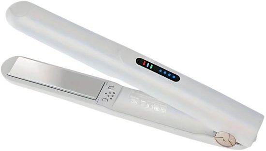 CP Essentials Draadloze Oplaadbare Mini-Stijltang - 2-in-1 Accu-stijltang en Krultang - 3 Instelbare Temperaturen - Wit