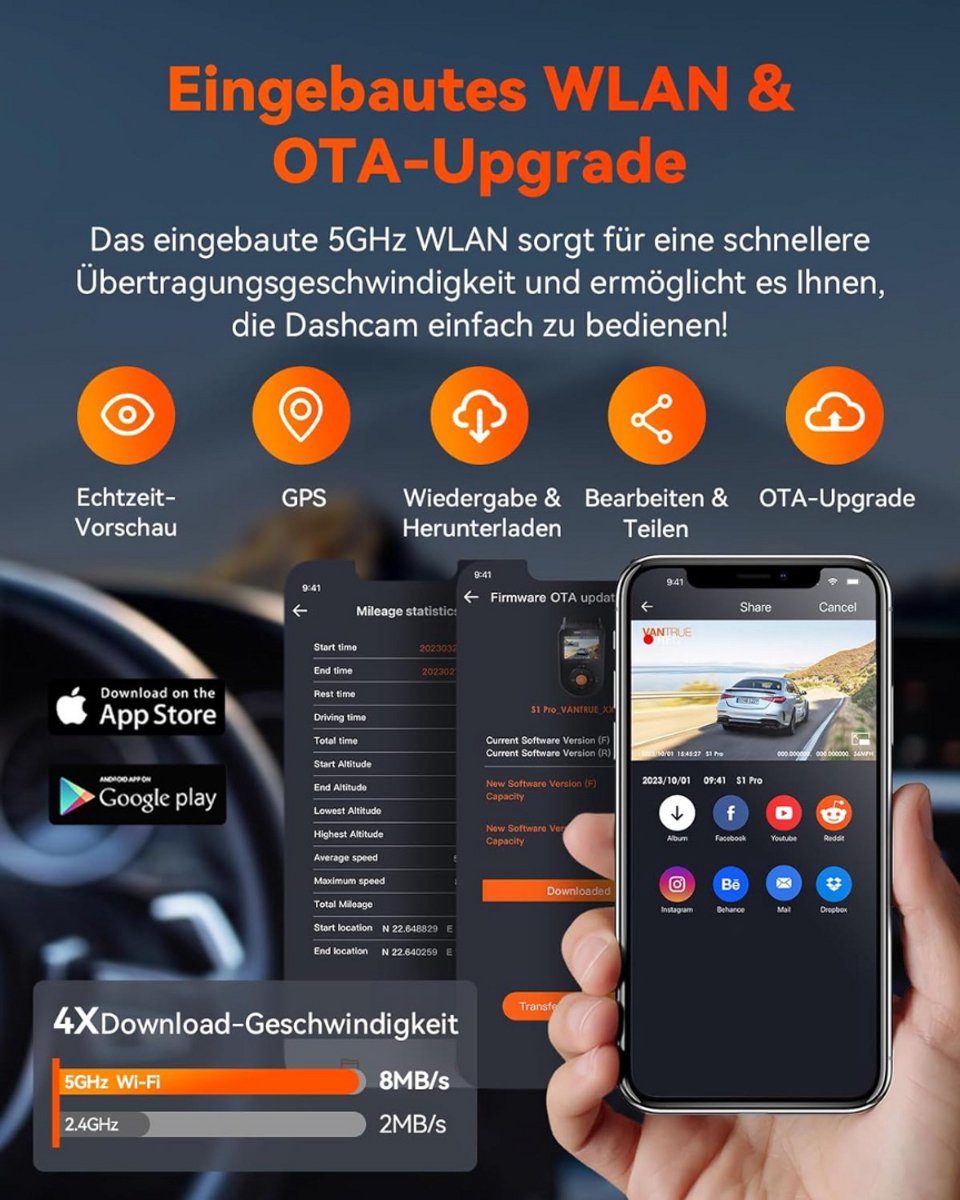 Dashcam - Daschcams - Auto - Camera - Vooruit - Achteruit - Video - Autobeveiliging - Parkeerbeveiliging - Recording - Dag en Nacht - Schadepreventie – foto 6