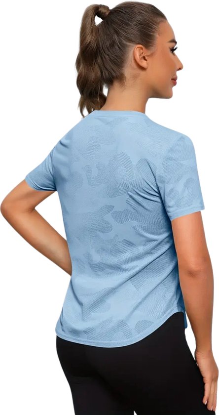 T-shirt de sport Nivard pour femme - Sport - Fitness - T-shirt de compression - T-shirt correcteur - Vêtements de Vêtements de sport - Femme - Bleu ciel - L