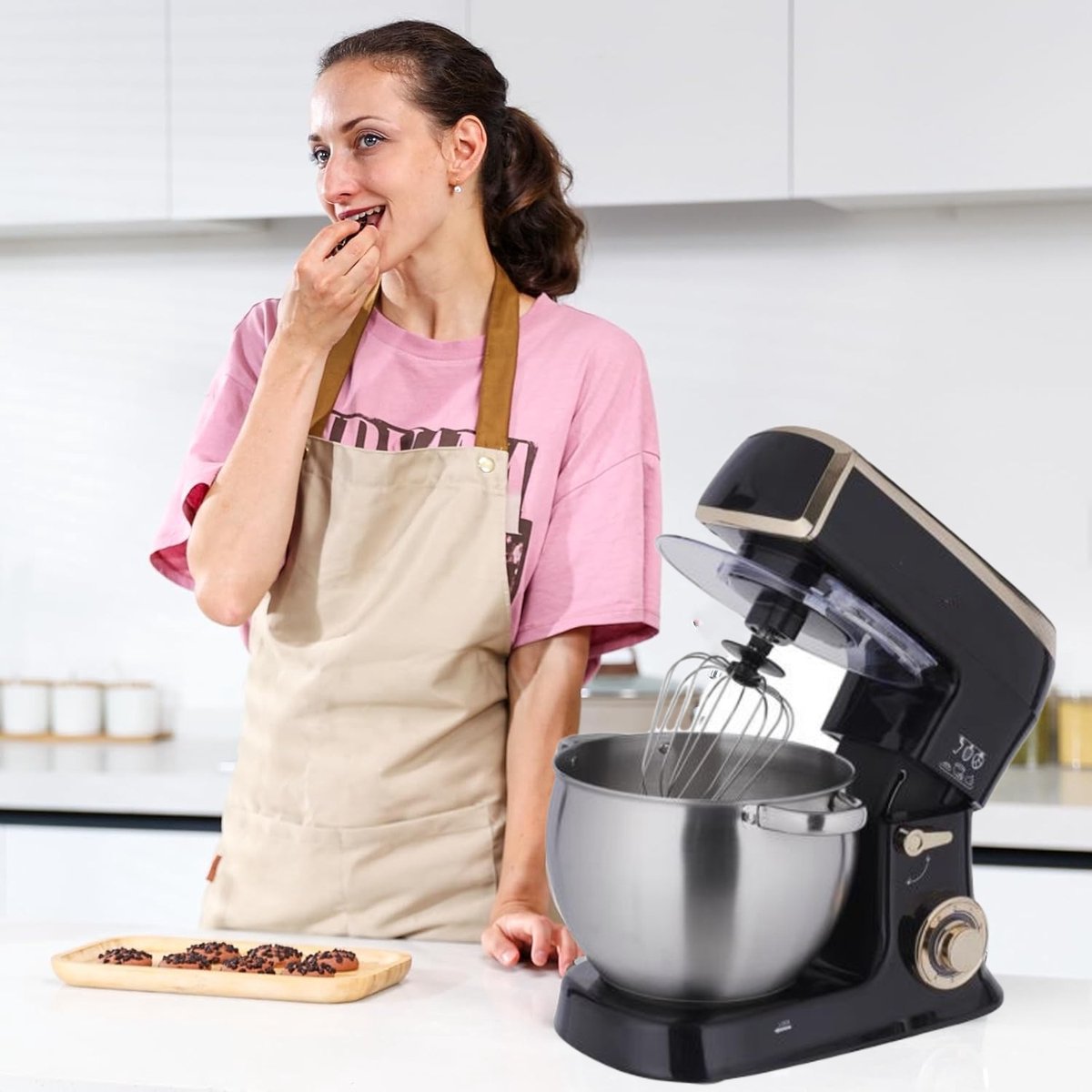 Royalty Line® PKM2100BG 3 in 1 Keukenmachine - 7.5 L Keukenrobot - Krachtig 2100W Foodprocessor - Keukenmixer Met Blender & Vleesmolen - Zwart — afbeelding 3