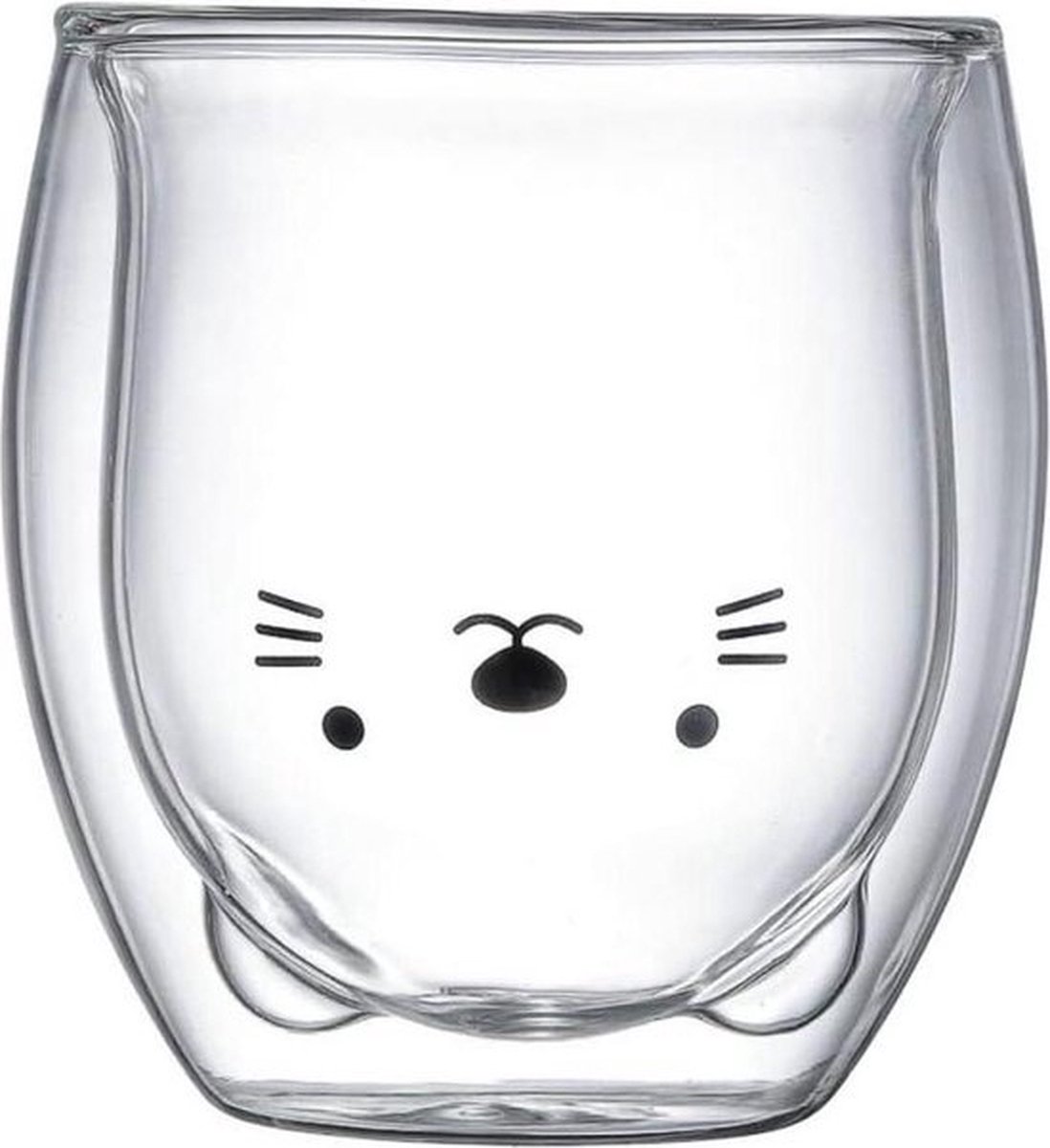 Schattige kattenmokken - kattenthee koffiemok - 250 ml isolerende glazen espressokopje - persoonlijke verjaardag Valentijnsdag en kantoor