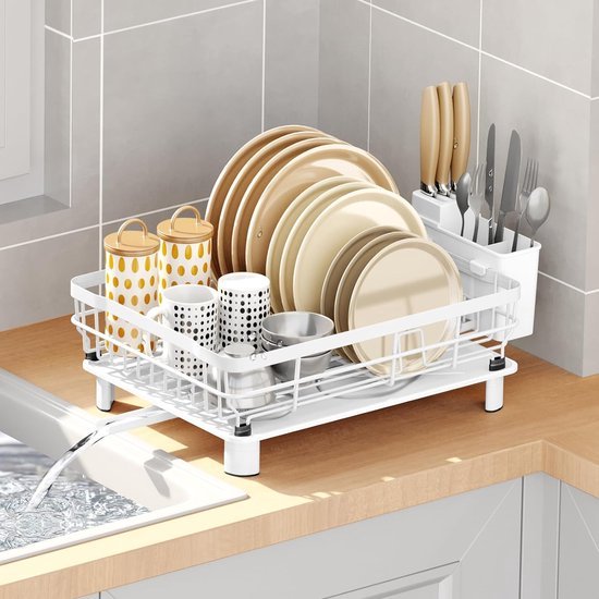 karadrova Afdruiprek met Afvoerbak, Dish Drying Rack voor Servies