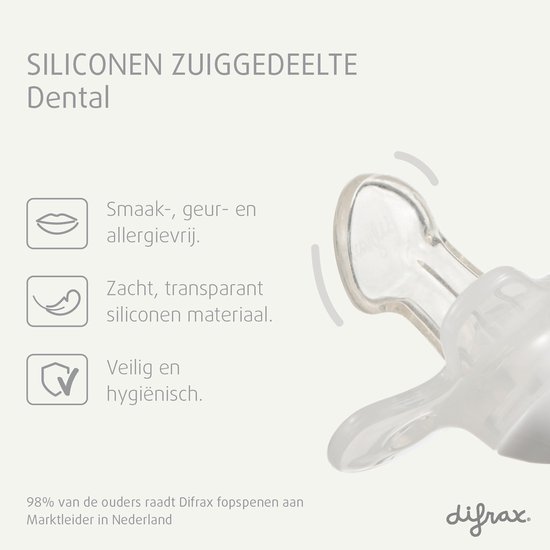 Difrax Fopspeen Dental - 18+ Maanden - Wit - 2 Stuks van Difrax — afbeelding 3