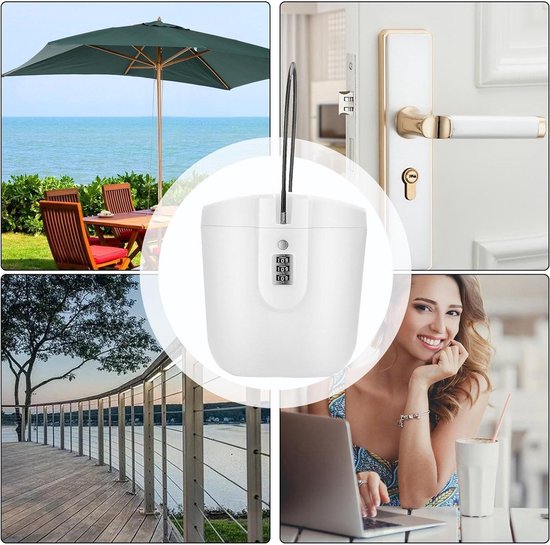 Beach Lock Box – Waterproof Portable Key Lock Box, 2L Capacity, 3-Digit Combination Code, Security Case For Travel, Realtors & Personal Items