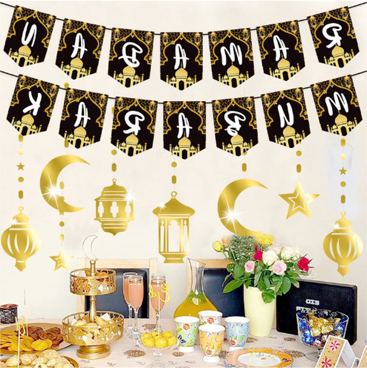 Modèle De Bannière Ramadan Kareem Noir Et Bleu 5520641 Art Vectoriel