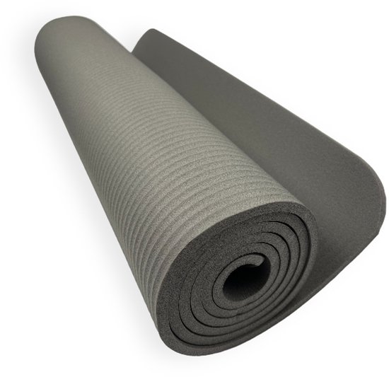 Padisport Yoga Mat Grijs - Fitness Mat Extra Dik - Yoga Mat Extra Dik - Pilates Mat - Dikke Yogamat - Yoga Mat Anti Slip - Yoga Matje - Yoga Mat Dik - Sport Mat - Sport Matje Fitness