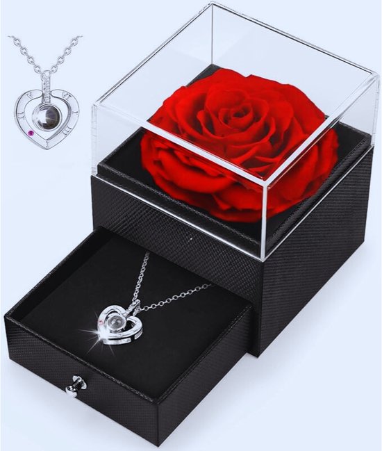 Collier "Je T'Aime" En Argent 925 Avec Pendentif Coeur Rose Zirconé - Cadeau Romantique Femme