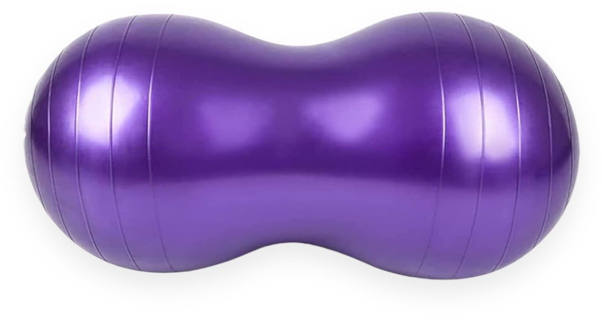 Padisport - Peanut Yoga Bal 90x45cm - zwangerschapsbal - yoga bal inclusief pomp - fitnessbal - pilates bal - yoga bal paars - yoga bal 90 cm - yoga - fitness - paars