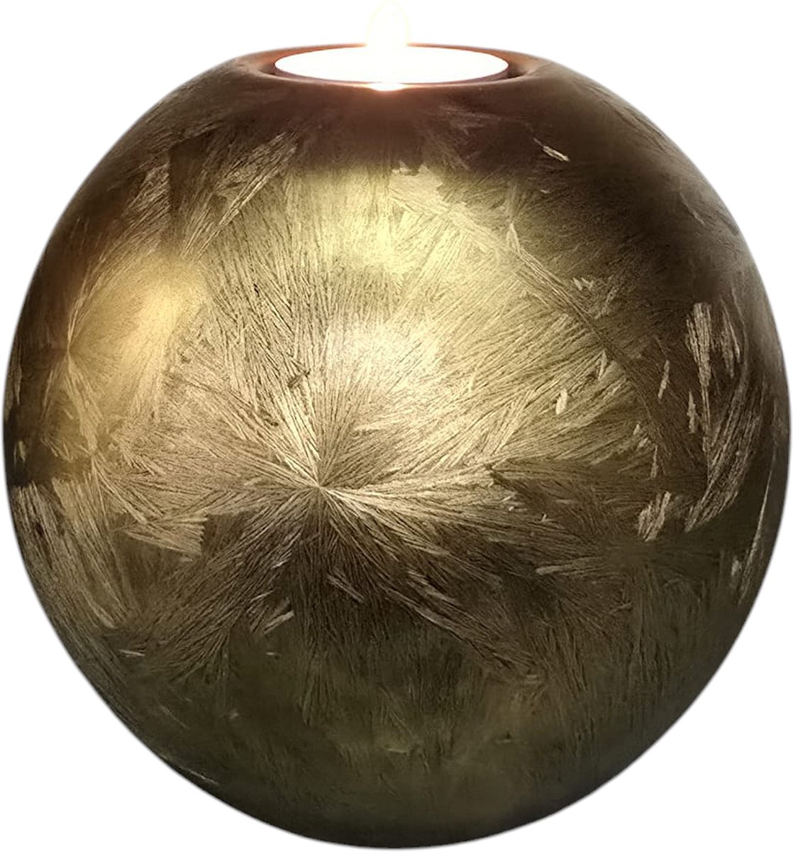 Mini Urn met kaarshouder - Glas - Handgemaakt - Goud Frost - 500 ml - Urn voor mensen - Urn voor dieren - Incl. deksel, kaarsje & aszakje