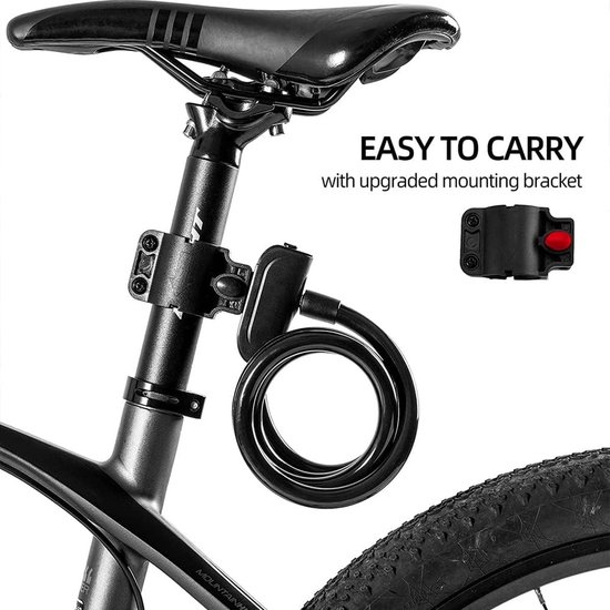 SenluKit Spiraalkabelslot, fietsslot met sleutel, anti-diefstal, 180 cm