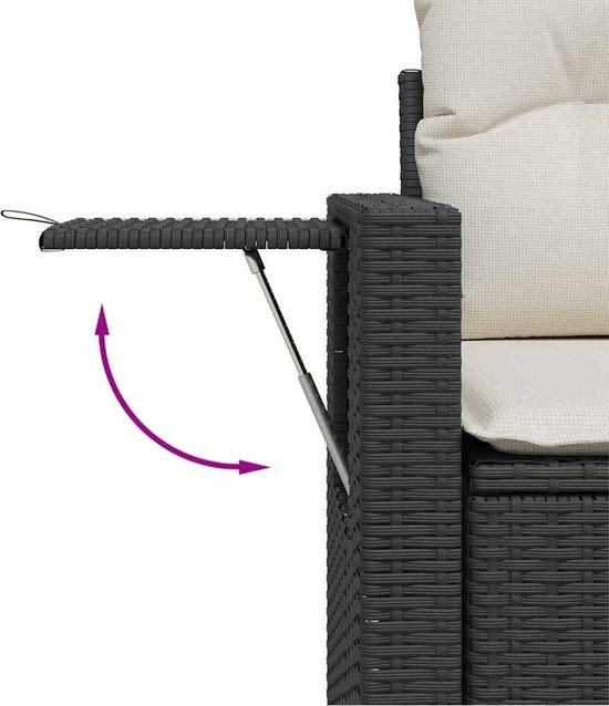 vidaXL - 5 pièces - Ensemble de salon - avec - coussins - poly - rotin - noir