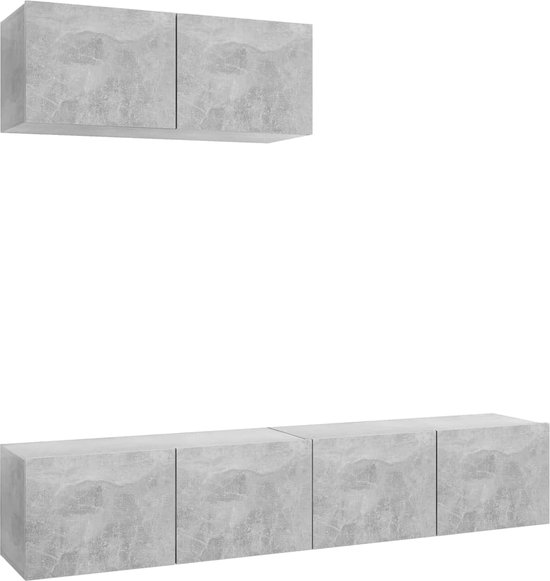 Tv-hangmeubelen 3 st 60x30x30 cm betongrijs | -nl