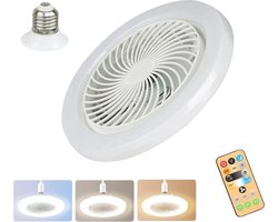 Bovista Plafondventilator - Met Verlichting - Plafond Ventilator - Met Lamp - Plafonniere Met Ventilator - (Met Licht) - Wit