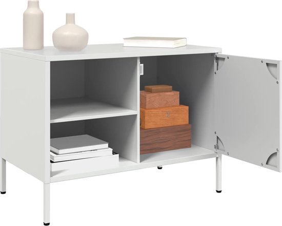 Meubles TV vidaXL 2 pièces 68 x 39 x 50,5 cm Acier Blanc